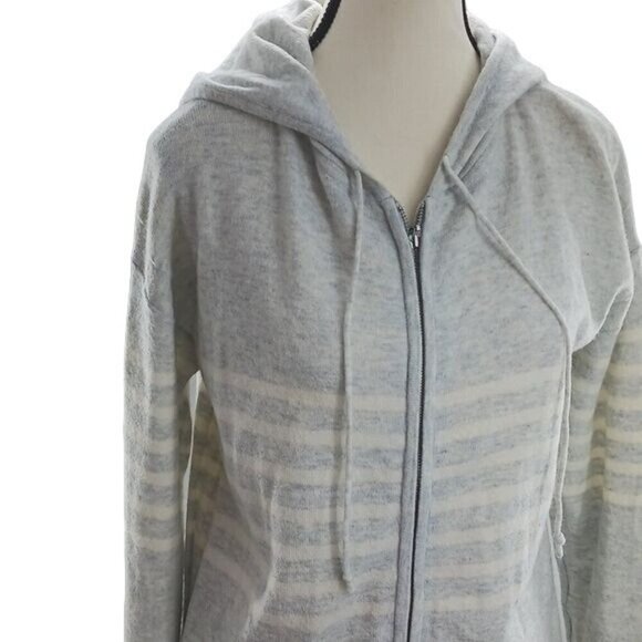 GAP Womens XS Gray Wool Zip Up Hoodie Sweater Long Sleeve Knit Cardigan - Picture 2 of 6